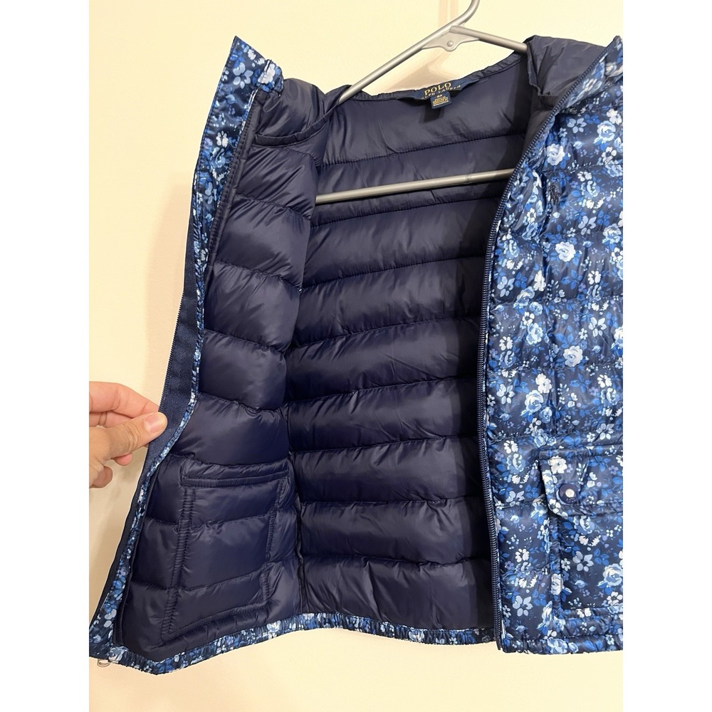 Polo Ralph Lauren Girls 6x Hooded Puffer Vest Floral - Picture 4 of 8